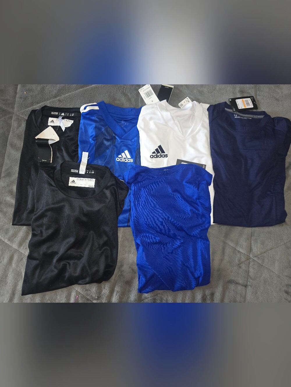 Adidas Men’s Athletic Shirt - Blue, White, Black 1 Under Armour Navy Blue